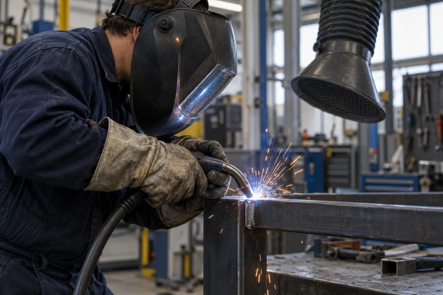 Illustrative welding image · AI-generated